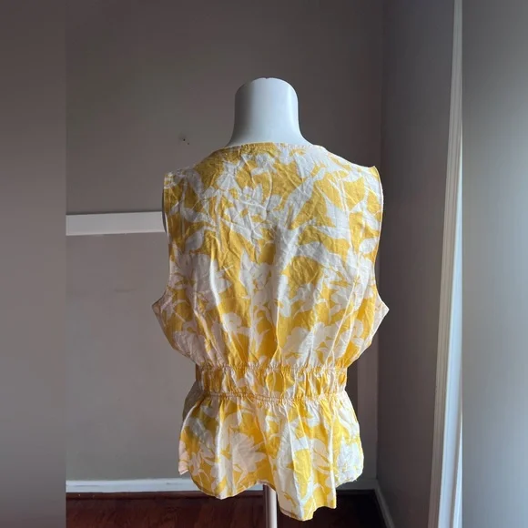 RACHEL Rachel Roy Yellow and White Floral Blouse - Picture 5 of 6